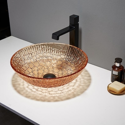 注文のガラス浅い円形の容器の流しの大きい現代円形の水晶