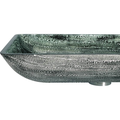 12mmの浴室の洗面器16.5インチの芸術の長方形の和らげられたガラス流しボール