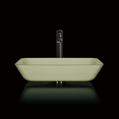 105mm 330mmのカウンター トップ ボールの流しの長方形の白い薄緑の浴室