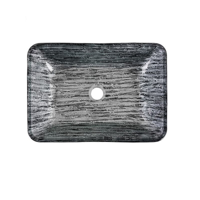 チタニウムの黒い/灰色の浴室の洗面器L460 * W330 * H105mmの長方形の黒い容器の流し