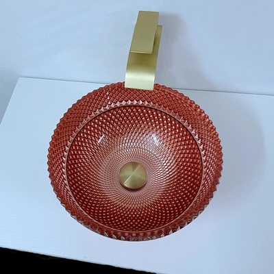 電気めっきされる反対の上のよじ登るガラス ローズの金の容器の流しの正方形