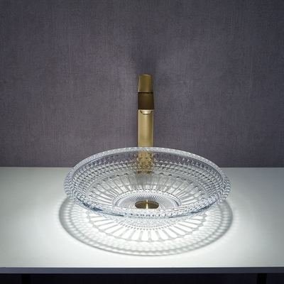 反対に450mmの透明な功妙の上の浴室の洗面器ボール