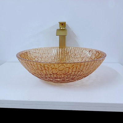 注文のガラス浅い円形の容器の流しの大きい現代円形の水晶