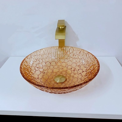 注文のガラス浅い円形の容器の流しの大きい現代円形の水晶