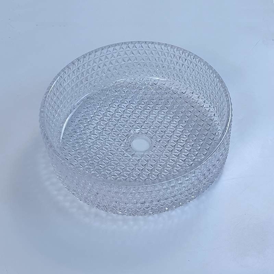395mmの円形のガラス洗面器手は45mm 直径をホテルの浴室のための穴洗浄しない
