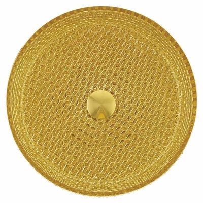 OEMの丈夫なガラス洗面器の金色内部の120mmの高さ