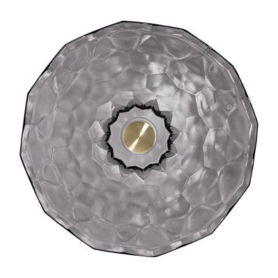 現代球形のガラス洗面器薄い灰色色の容器は破裂音の下水管を沈める