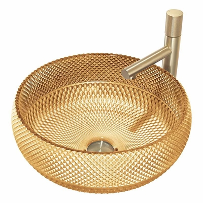 420mmの円形のガラス洗面器手は45mm Diaを穴洗浄しない