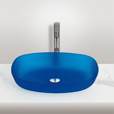 アシドマット 青い容器盆 水槽 540*395*110mm 1穴ガラス盆