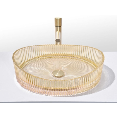 12mm の厚さ の 中央 排水 グラス 盆 ボウル と 現代の ガラス 容器 盆