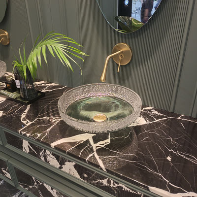 12mm 厚の丸いガラス容器 流出がない 丸い 12mm 厚さ